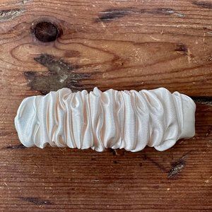 Anthropologie Silk Satin Ivory Ruched Barrette NWOT